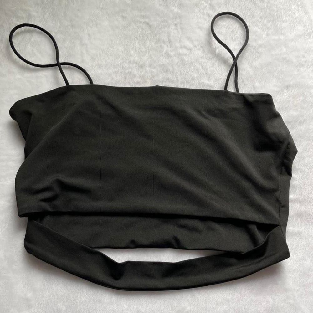 Black cut out crop top